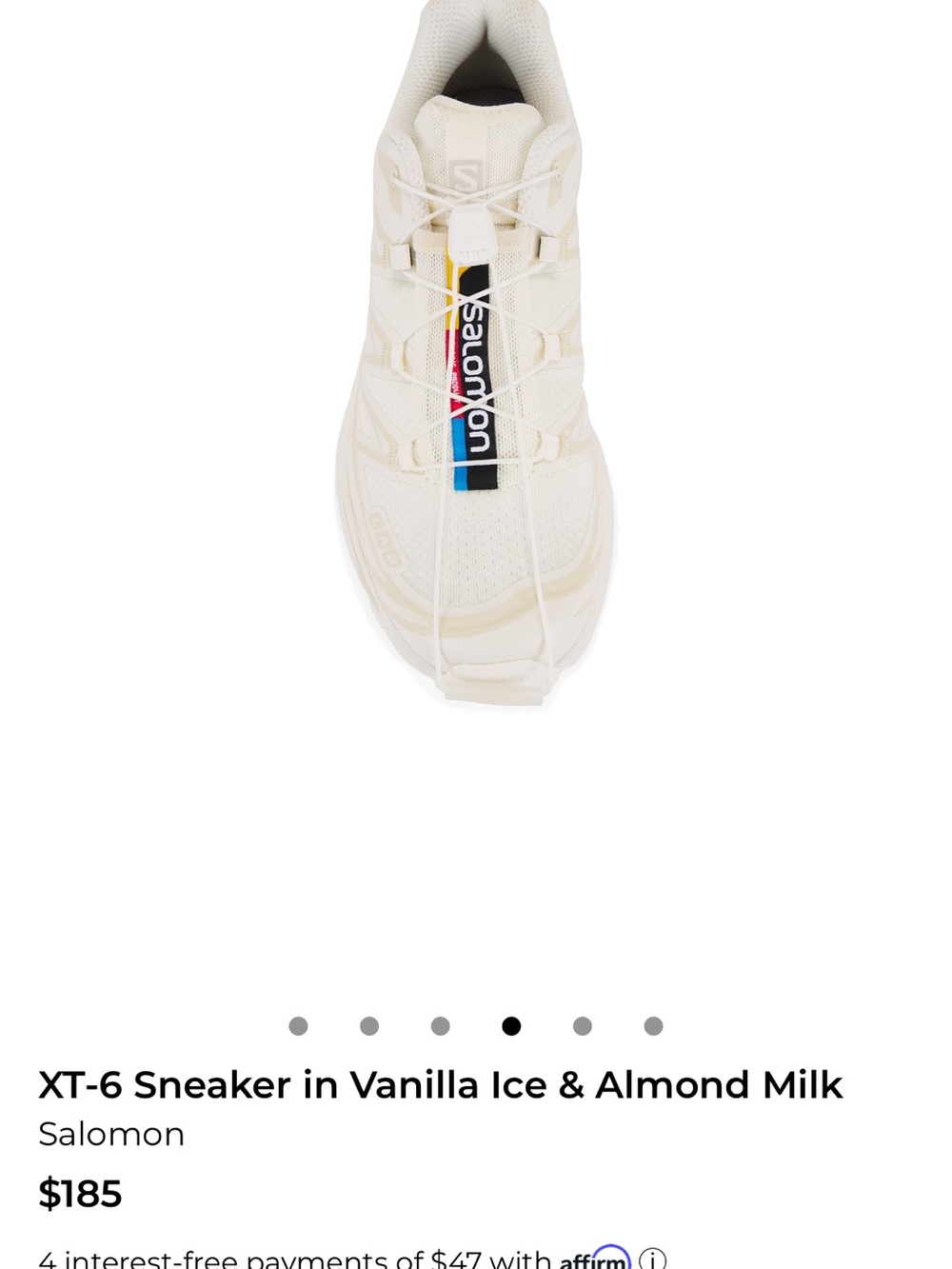 Salomon XT-6 Sneaker in Vanilla - Picture 3 of 3